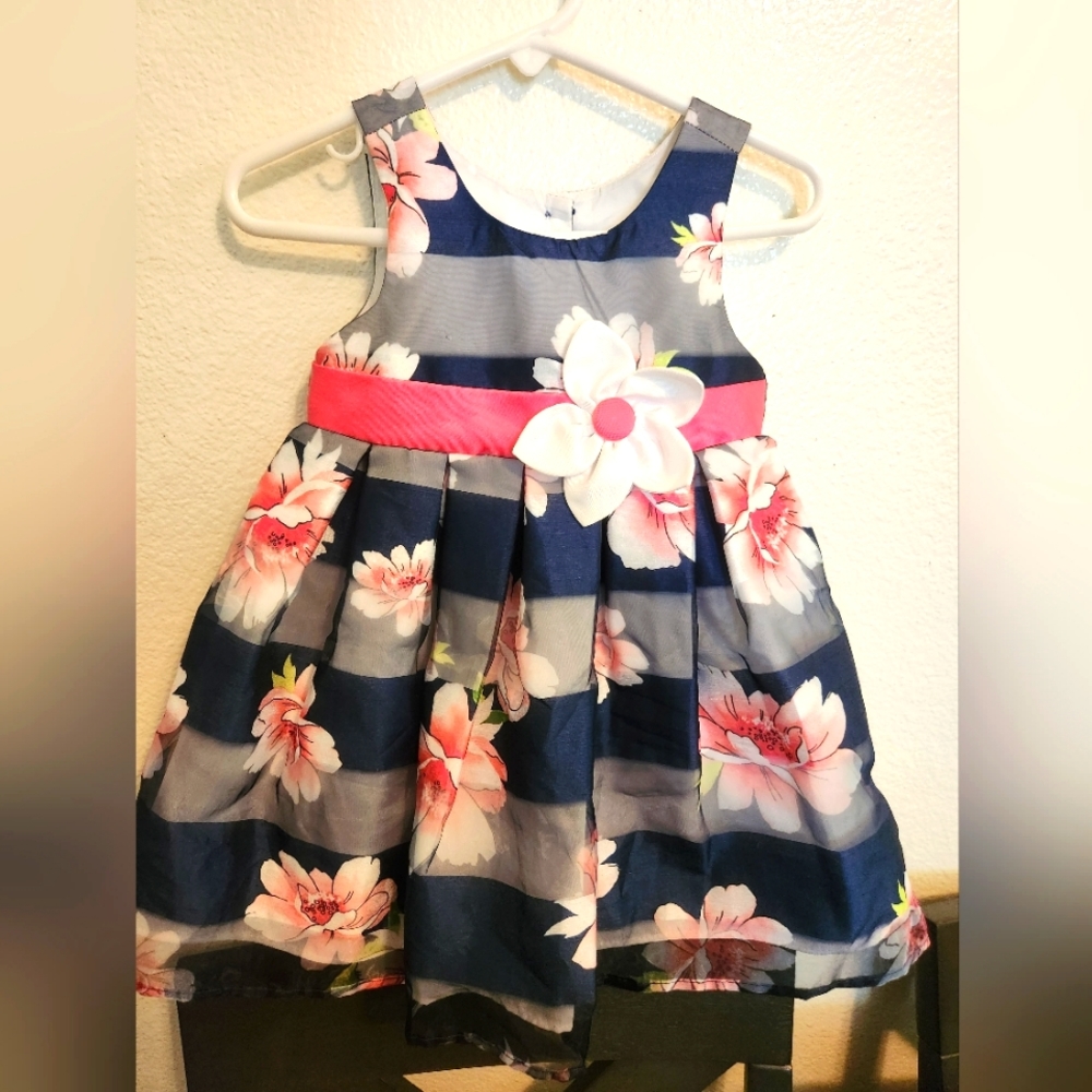 NWOT JONA MICHELLE TODDLER FLORAL STRIPED DRESS